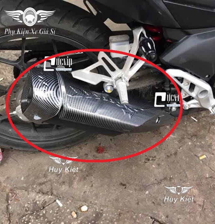 Combo Ốp Che Pô Và Chụp Đích Pô Carbon Winner X V2, V3, Winner X 2019 - 2022 Hàng Cao Cấp MS1694