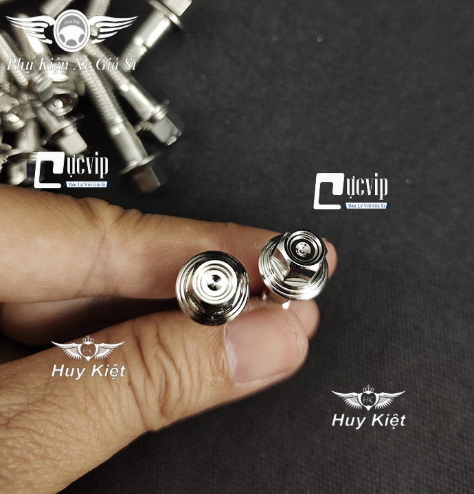Combo 7 Ốc Salaya THÁI Inox 304 6Li15 Gắn Bảng Tên + Ốp Pô + Chụp Đích Pô Xe Vario 2018 - 2021 MS5470
