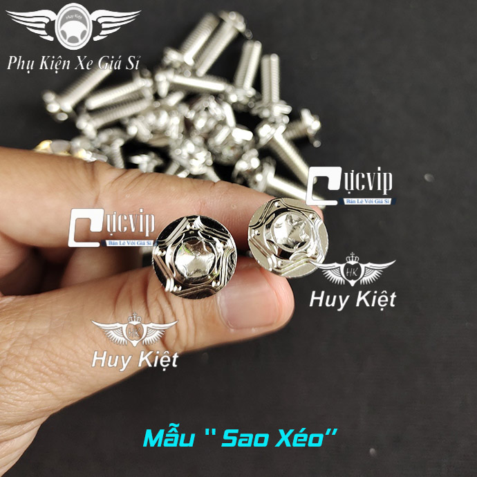 Ốc Đĩa Salaya Inox 304 Thái, Sao Xéo, Sao Nhọn 8Li25 Gắn Mọi Loại Xe (Giá 1 Con) MS5591