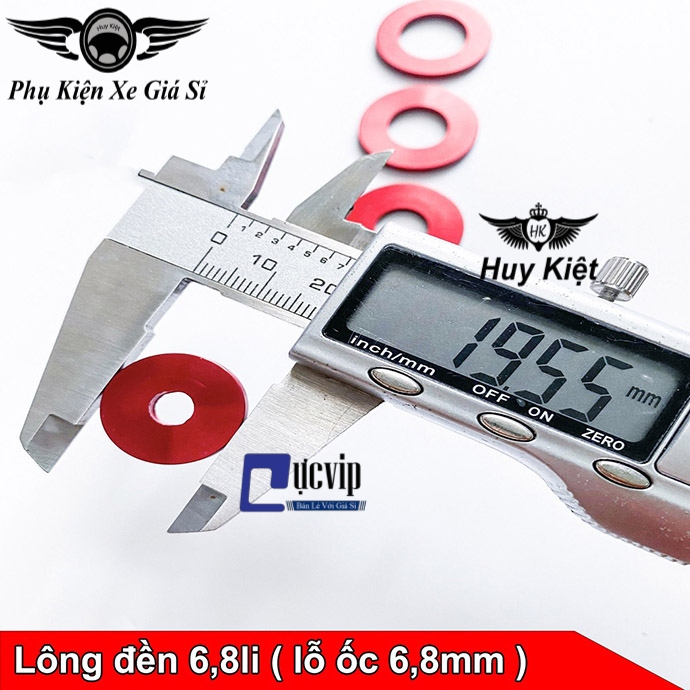 Lông Đền Nhôm CNC Màu Đỏ 6Li 8Li 10Li 12Li 14Li, Hàng Đẹp Chuẩn, Giá Sỉ Xưởng Sản Xuất MS5595