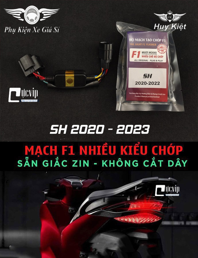 Mạch Chớp Stop F1 Tạo Nháy Đèn Hậu Sau Cho Xe SH 2017 - 2019, SH 2020 - 2023 Phiên Bản Pro Cao Cấp, Sẵn Giắc Zin MS5714