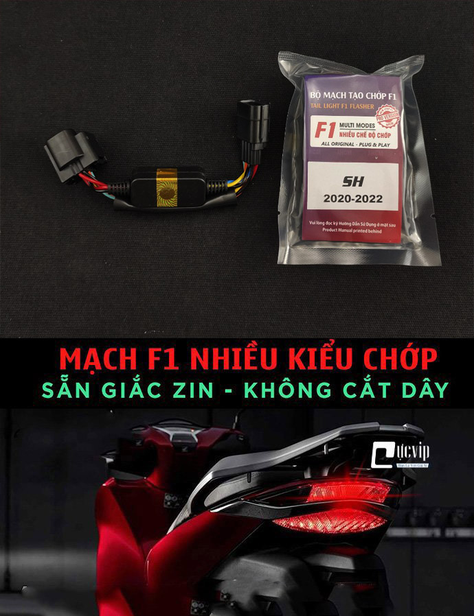 Mạch Chớp Stop F1 Tạo Nháy Đèn Hậu Sau Cho Xe SH 2017 - 2019, SH 2020 - 2023 Phiên Bản Pro Cao Cấp, Sẵn Giắc Zin MS5714