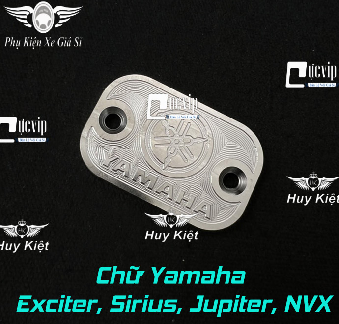 Nắp Dầu Exciter, Sirius, Jupiter, NVX Kiểu Chữ Nhật, Chữ Yamaha Salaya Inox 304 Nguyên Khối VT- MS5951