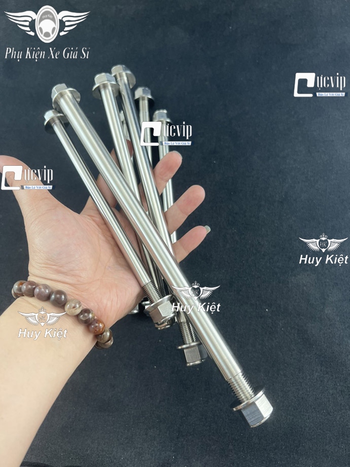 	Cốt Bánh 1 Đầu Tán Nguyên Khối Inox 304 CNC Gắn Wave Nhỏ, Dr, AB, Vario, Vision, Fu Led, Ex, Raider, Satria MS6522