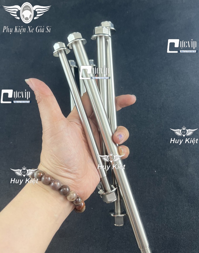 	Cốt Bánh 1 Đầu Tán Nguyên Khối Inox 304 CNC Gắn Wave Nhỏ, Dr, AB, Vario, Vision, Fu Led, Ex, Raider, Satria MS6522