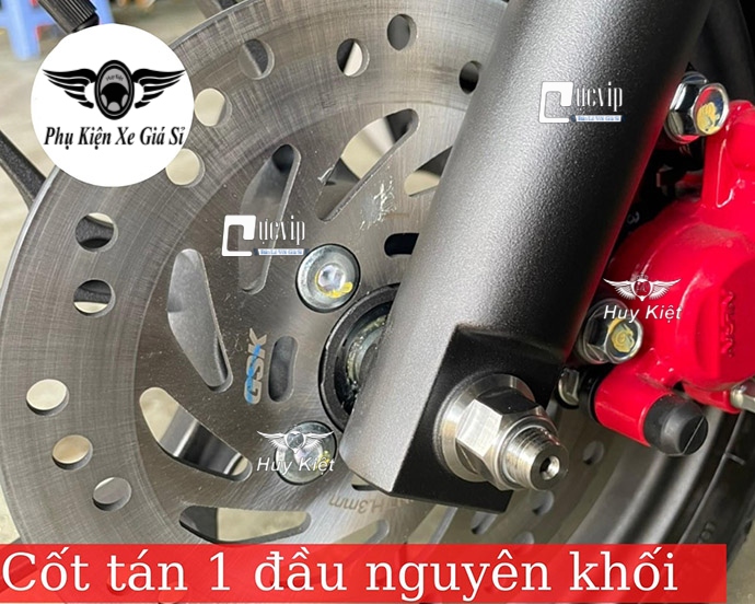 	Cốt Bánh 1 Đầu Tán Nguyên Khối Inox 304 CNC Gắn Wave Nhỏ, Dr, AB, Vario, Vision, Fu Led, Ex, Raider, Satria MS6522