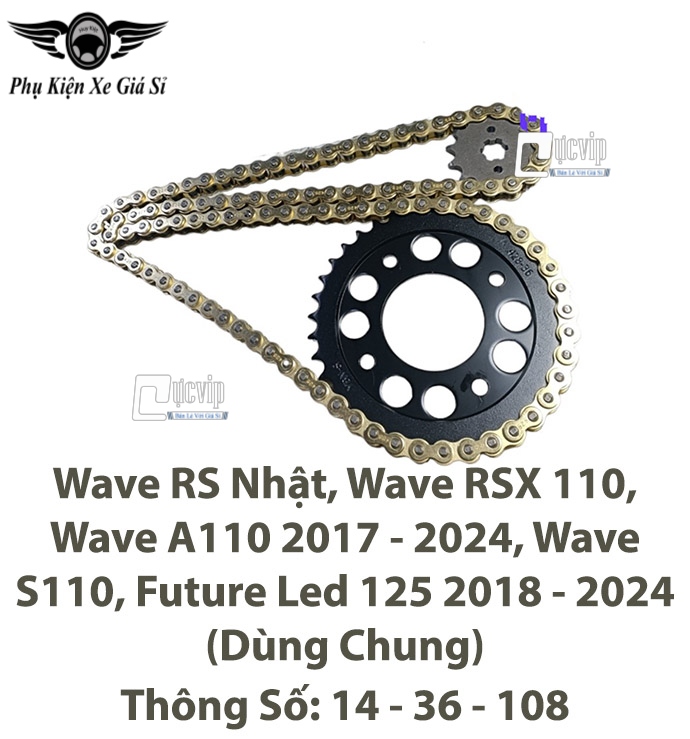 Nhông Sên Đĩa YABAN (Sên Vàng) Wave, Dream, Future, Exciter, Winner, Sirius, Sonic MS6526