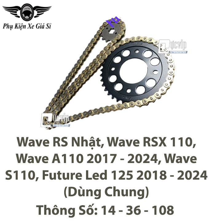 Nhông Sên Đĩa YABAN (Sên Vàng) Wave, Dream, Future, Exciter, Winner, Sirius, Sonic MS6526