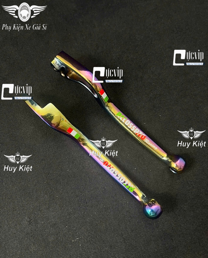 (Chữ 7 Màu) Cặp Tay Thắng Mod Chữ RCCOSSRTO Xi Titan 7 Màu AirBlade AB 2008 - 2019, Vision 2014 - 2020 MS6566