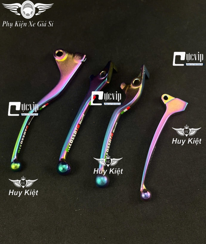 (Chữ 7 Màu) Tay Thắng Đùm, Thắng Đĩa Mod Chữ RCCOSSRTO Xi Titan 7 Màu Wave Nhỏ, Wave A 2017, Wave Thái, Blade, A, S, RS, RSX, ZX, Sirius Xăng Cơ, Si 50cc MS6577