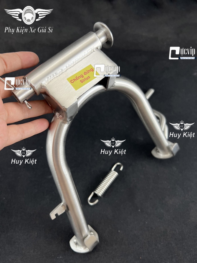 (Tặng Cốt + Lò Xo) Chân Chống Đứng Inox 304 Gắn Sirius Xăng Cơ MS6583