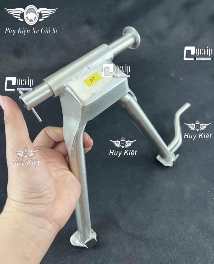 (Tặng kèm Cốt) Chân Chống Đứng Inox 304 Gắn Honda 67, Cub Đời Cũ MS6587