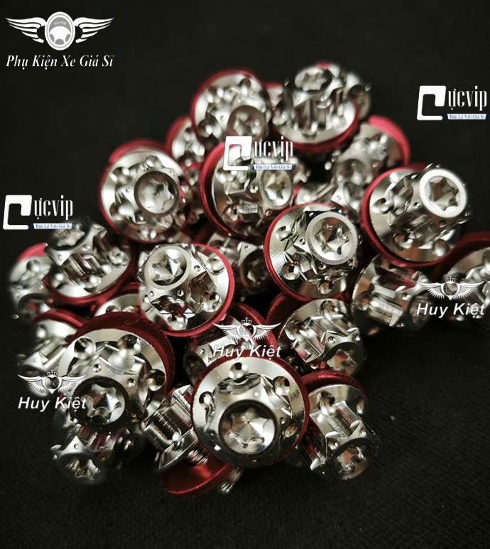 Ốc Chân Kính (Gương) Salaya Bông D3 Inox 304 (Tặng Lông Đền Đỏ) Gắn Wave, Dr, Fu, AB, Vario, PCX, Vision, SH, SH Mode, Lead, Sonic, Win, Ex, Si, NVX, Yaz (Giá 1 Ốc) MS6625