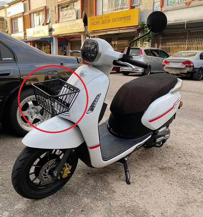 Rổ Inox (Sơn Tĩnh Điện Đen) Đa Năng Có Nắp Đậy Cỡ Trung Chế Được Nhiều Dòng Xe MS6651