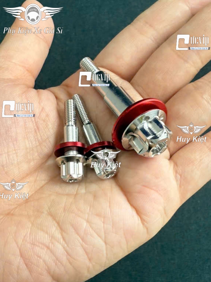Cặp Tay Thắng Nhôm + 3 Ốc Tay Thắng Inox 304 D3 Tặng LĐ Đỏ Vario 2018 - 2021, Vario 2022 - 2025 125cc MS6678