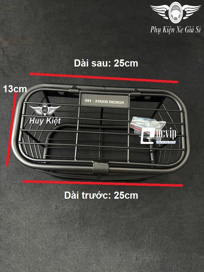 Rổ [Inox Sơn Tỉnh Điện Đen] Vario 2015 - 2025 125cc, 150cc, 160cc [Tặng Kèm Ốc] MS6686