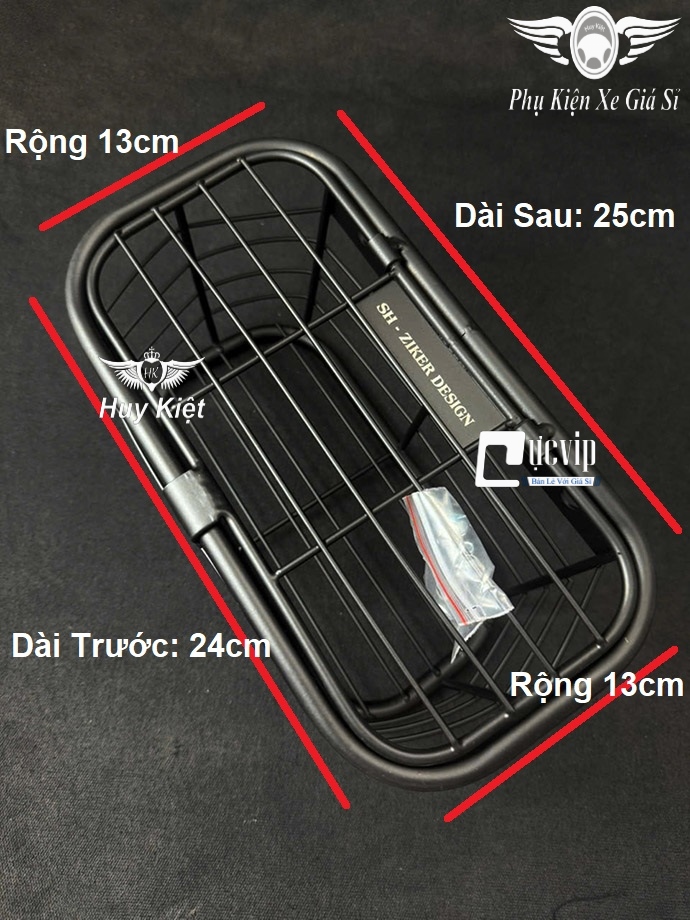 Rổ [Inox Sơn Tỉnh Điện Đen] Vario 2015 - 2025 125cc, 150cc, 160cc [Tặng Kèm Ốc] MS6686