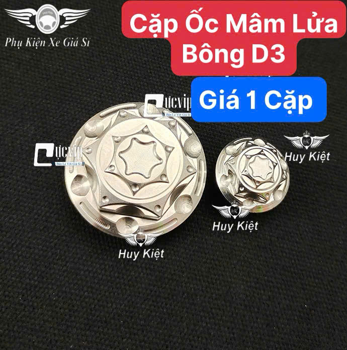 Combo 3 Ốc Mâm Lửa, Nút Đề Và Ốc Nhớt Salaya Inox 304 [Bông D3], [Thái] Cho Wave, Dream, Future, Sonic, Sirius, Exciter, Jupiter, Winner V1, Winner X V2 V3 MS6690