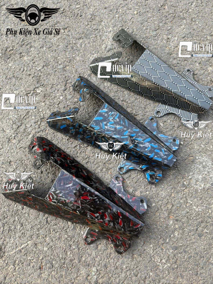 Pát Đuôi Dè Sau Exciter 150 [Inox 304 Sơn CARBON FIBER] Vân Đá, Tổ Ong MS6702