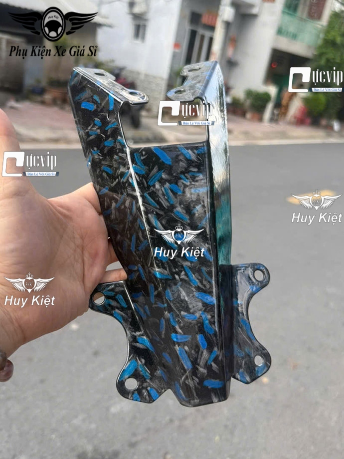 Pát Đuôi Dè Sau Exciter 150 [Inox 304 Sơn CARBON FIBER] Vân Đá, Tổ Ong MS6702