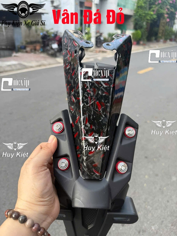 Bộ Dè Sau Exciter 150 + Đuôi Đèn [Inox 304 Sơn CARBON FIBER] + 4 Ốc Phay Thái Kèm Lông Đền Đỏ MS6703