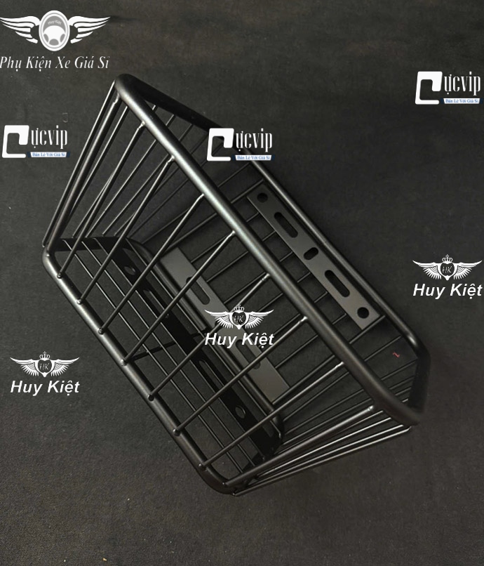[Không Nắp] Rổ Inox (Sơn Tĩnh Điện Đen) Đa Năng Cỡ Trung Chế Được Nhiều Dòng Xe MS6713