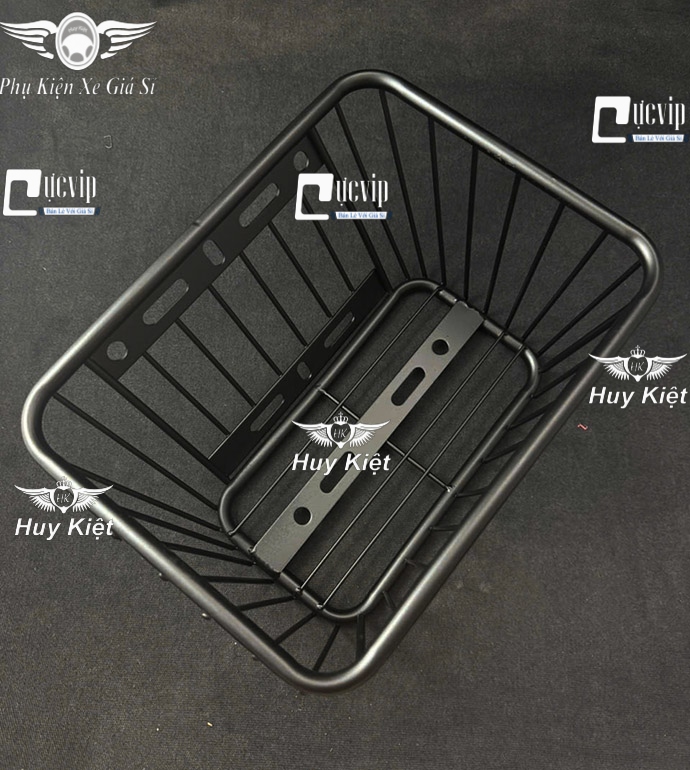 [Không Nắp] Rổ Inox (Sơn Tĩnh Điện Đen) Đa Năng Cỡ Trung Chế Được Nhiều Dòng Xe MS6713