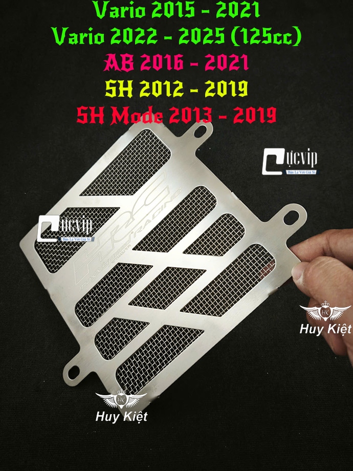 Che Két Nước INOX 304 Lưới Gắn Vario 2015-2021, Vario 2022-2025 (125cc), AB 2016-2021, SH 2012-2019, SH Mode 2013-2019 MS6729