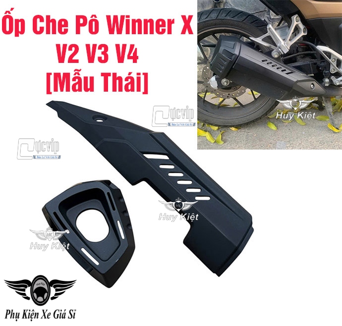 [Mẫu Thái] Ốp Che Pô Và Chụp Đích Pô Xe Winner X V2 V3 V4 [Đen Nhám] MS6756