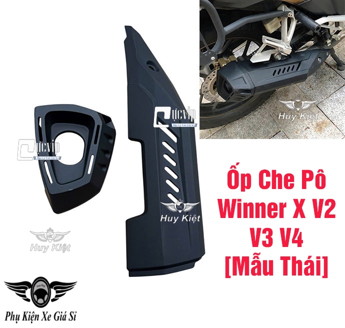[Mẫu Thái] Ốp Che Pô Và Chụp Đích Pô Xe Winner X V2 V3 V4 [Đen Nhám] MS6756