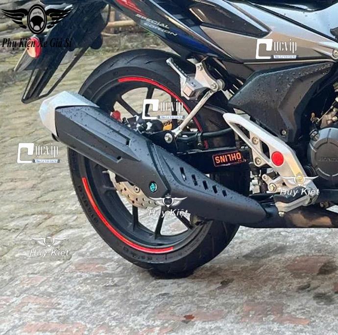 [Mẫu Thái] Ốp Che Pô Và Chụp Đích Pô Gắn WINNER V1, WINNER 150 Đen Nhám MS6757