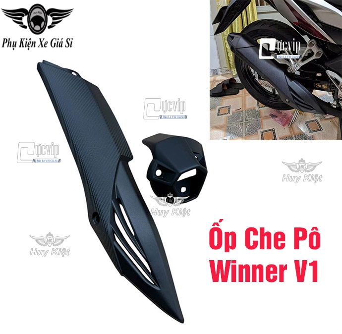 Ốp Che Pô Và Chụp Đích Pô Gắn WINNER V1, WINNER 150 Đen Nhám MS6758