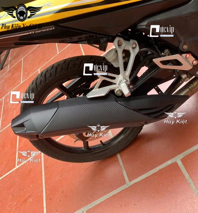 Ốp Che Pô Và Chụp Đích Pô Gắn WINNER V1, WINNER 150 Đen Nhám MS6758
