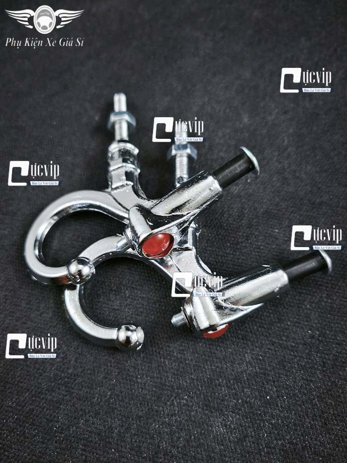 Combo 2 Móc Treo Đồ [Mẫu V2] Xe Máy Xi Mạ Có Nút Bấm Gắn Baga Giữa Các Loại Xe MS6790