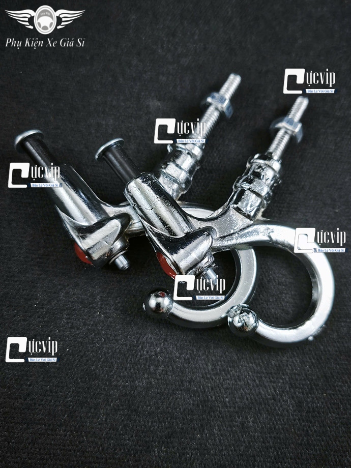 Combo 2 Móc Treo Đồ [Mẫu V2] Xe Máy Xi Mạ Có Nút Bấm Gắn Baga Giữa Các Loại Xe MS6790