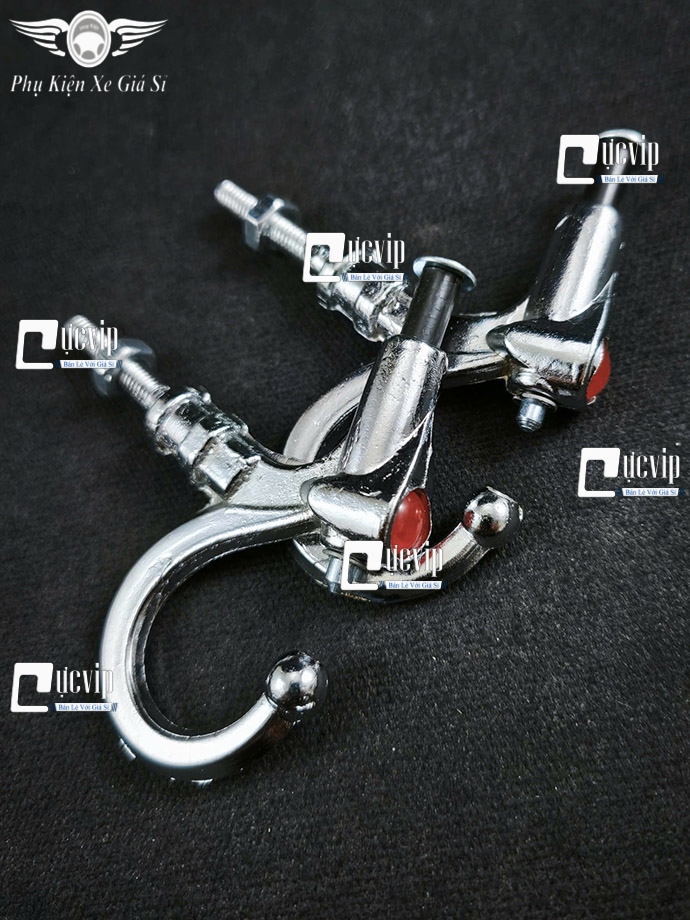 Combo 2 Móc Treo Đồ [Mẫu V2] Xe Máy Xi Mạ Có Nút Bấm Gắn Baga Giữa Các Loại Xe MS6790