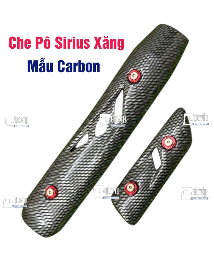 Ốp Che Pô Exciter 2010, Sirius Xăng Cơ Thép Sơn Carbon [Tặng Ốc + Lông Đền Đỏ] MS6794