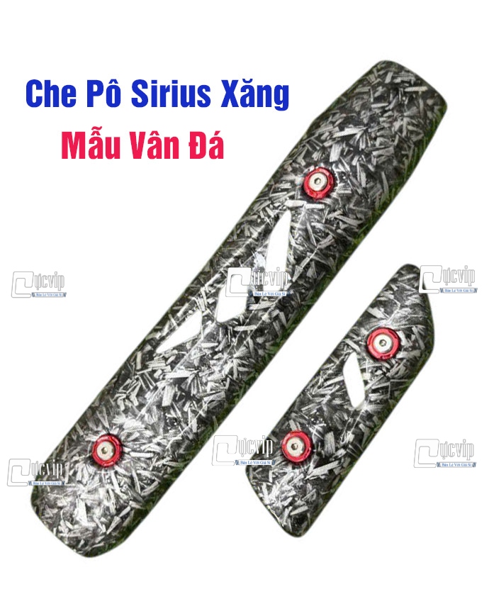 Ốp Che Pô Exciter 2010, Sirius Xăng Cơ Thép Sơn Carbon [Tặng Ốc + Lông Đền Đỏ] MS6794