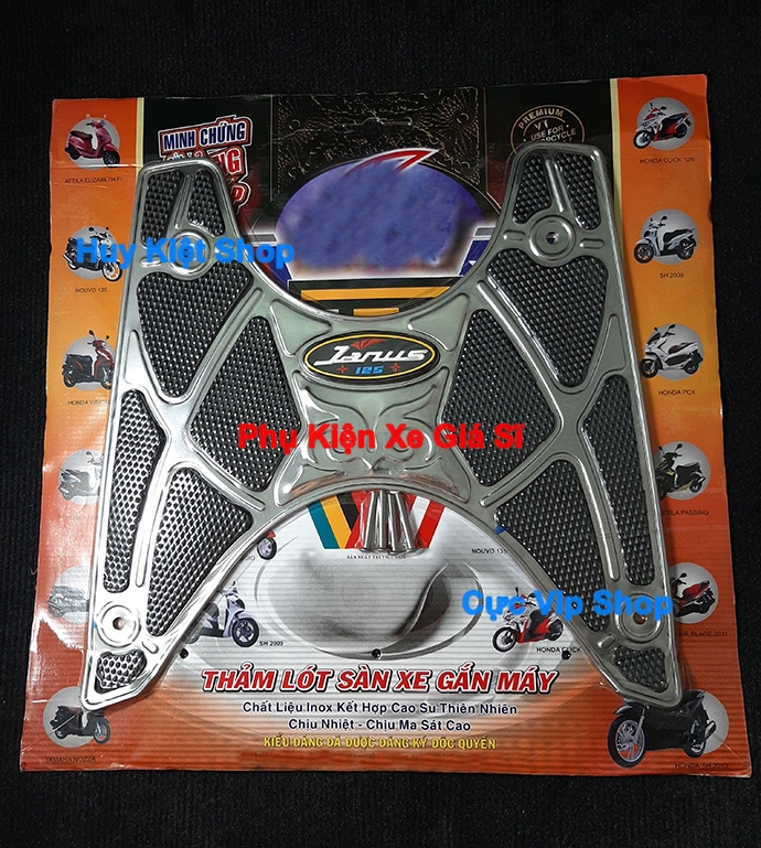 Thảm Lót Chân Yamaha Janus INOX (Tặng Kèm Ốc) Cao Cấp MS2430