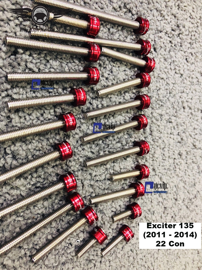 	Bộ Ốc Máy Exciter 135 (2011 - 2014) Lông Đền Nhôm CNC MS2829