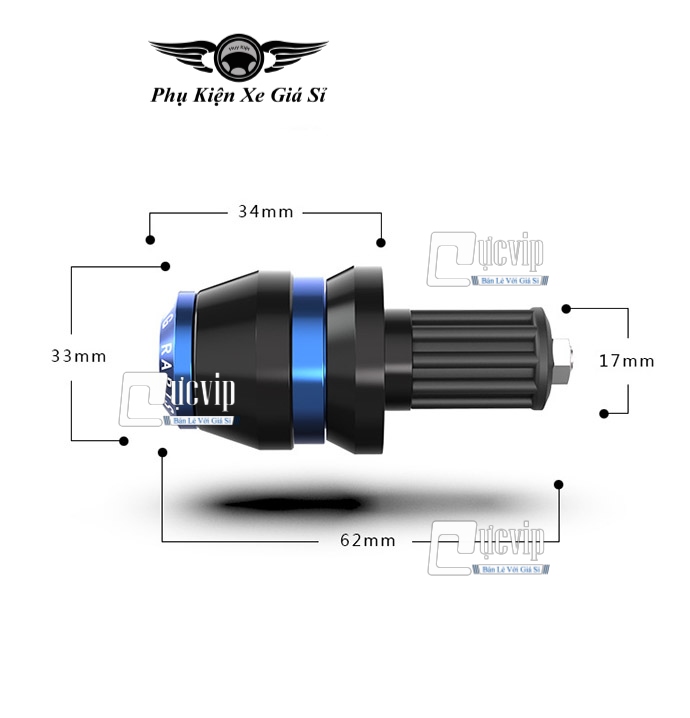 Cặp Gù Tay Lái Nhôm CNC Kiểu Dáng Indo Cho Mọi Loại Xe MS3123