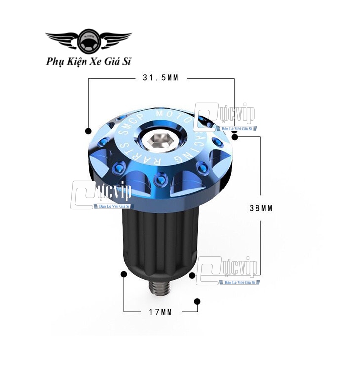 Cặp Gù Tay Lái Nhôm CNC Hoa Tuyết Chấm Bi MS3125