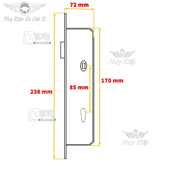 Khóa Cửa Tay Gạt Cho Cửa Gỗ, Cửa Sắt, Cửa Nhôm Five Stars 001SS MS3201