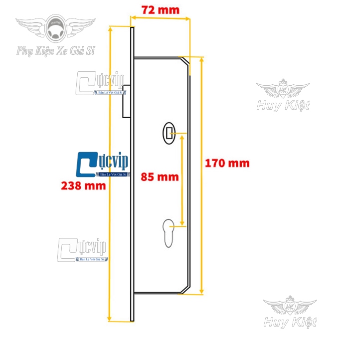 Khóa Cửa Tay Gạt Cho Cửa Gỗ, Cửa Sắt, Cửa Nhôm Five Stars 001White MS3202