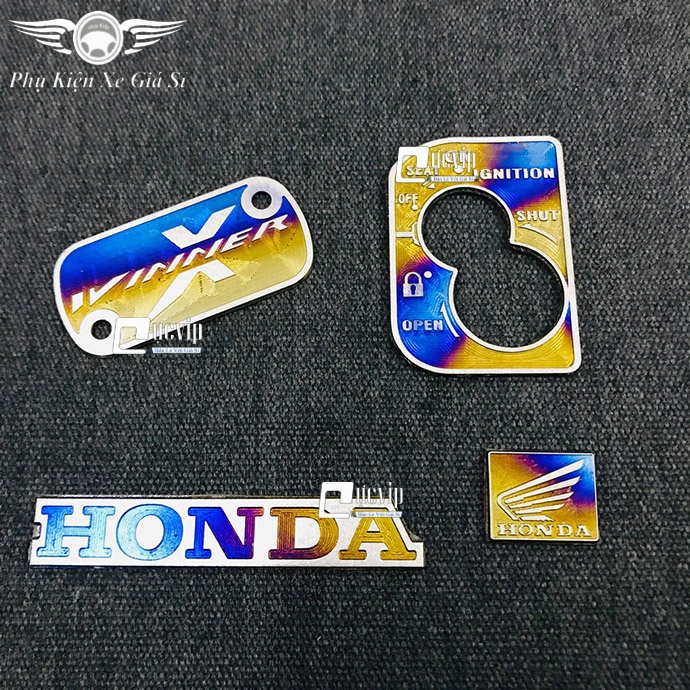 Combo Tem Titan Dán Ổ Khóa, Nắp Dầu, Logo Cánh Chim Nhỏ, Logo Honda Cho Xe Vario, Sonic, Winner X MS3376 