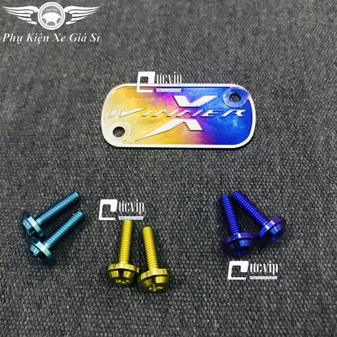 Combo Tem Titan Dán Nắp Dầu Winner X Và 2 Ốc Nắp Dầu Titan Thật GR5 (titan 100%) MS3378