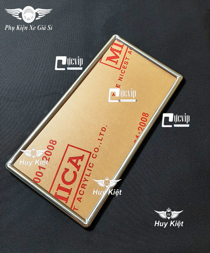 Khung Biển Số Vàng Ô Tô Inox Cho Xe Kinh Doanh Vận Tải MS3436 0