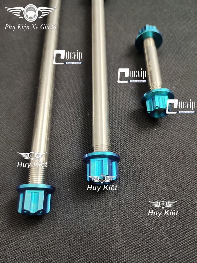 Cốt Trục Bánh Xe Trước Sau Và Cốt Trục Phuộc Giữa Kèm Tán Titan Thật GR5 Cho Exciter 135 (2011 - 2014) MS4187