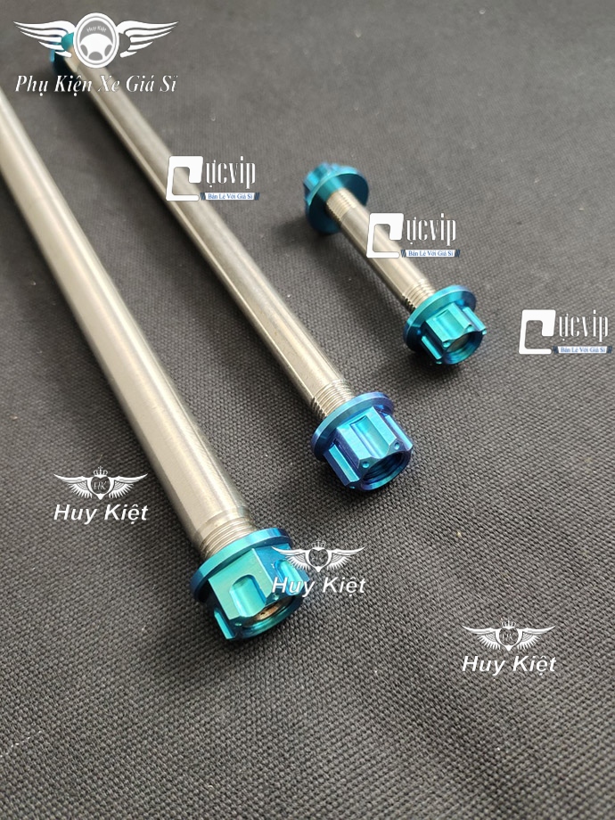Cốt Trục Bánh Xe Trước Sau Và Cốt Trục Phuộc Giữa Kèm Tán Titan Thật GR5 Cho Exciter 135 (2011 - 2014) MS4187