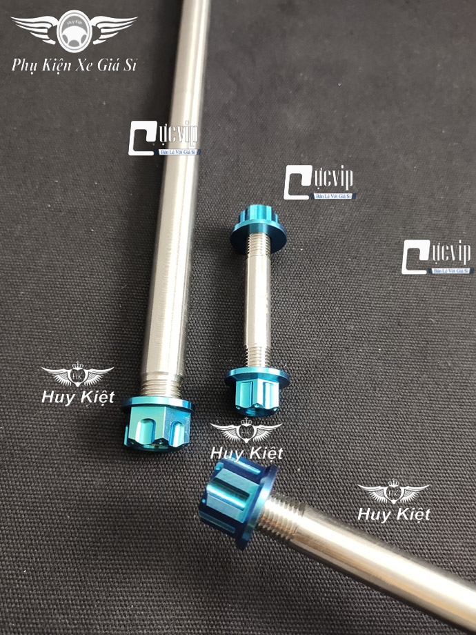 Cốt Trục Bánh Xe Trước Sau Và Cốt Trục Phuộc Giữa Kèm Tán Titan Thật GR5 Cho Exciter 135 (2011 - 2014) MS4187